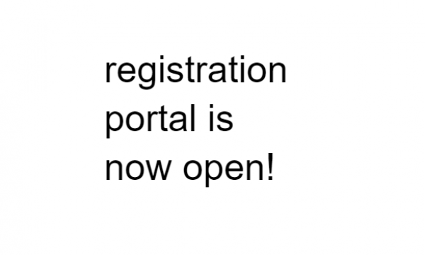 Registration portal is now open!